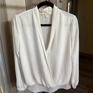 MAX STUDIO Elegant White Wrap Blouse